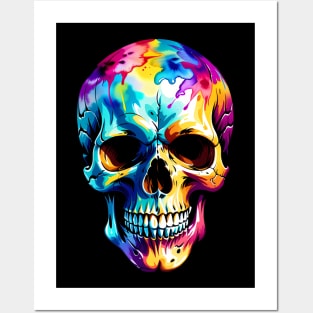 Colored Skull in Vibrant Vector Style Posters and Art